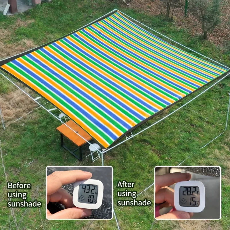 1pc Sun Shade Net - 1pc High-Density Breathable Mesh for Patio/Garden/Carport, Cooling Canopy Stripes All Weather Durability 