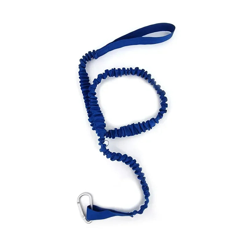 Elastic Kayak Paddle Leash & Fishing Rod Holder – Stretchable Coiled Safety Rope with Carabiner for Canoe, Rowing & Boat Accessories