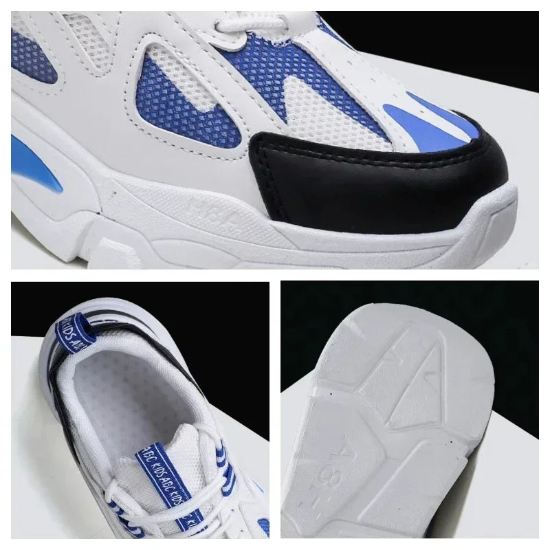 Men’s Casual Sports Shoes 2025 – Platform Sneakers with Breathable Mesh & Leather Stitching