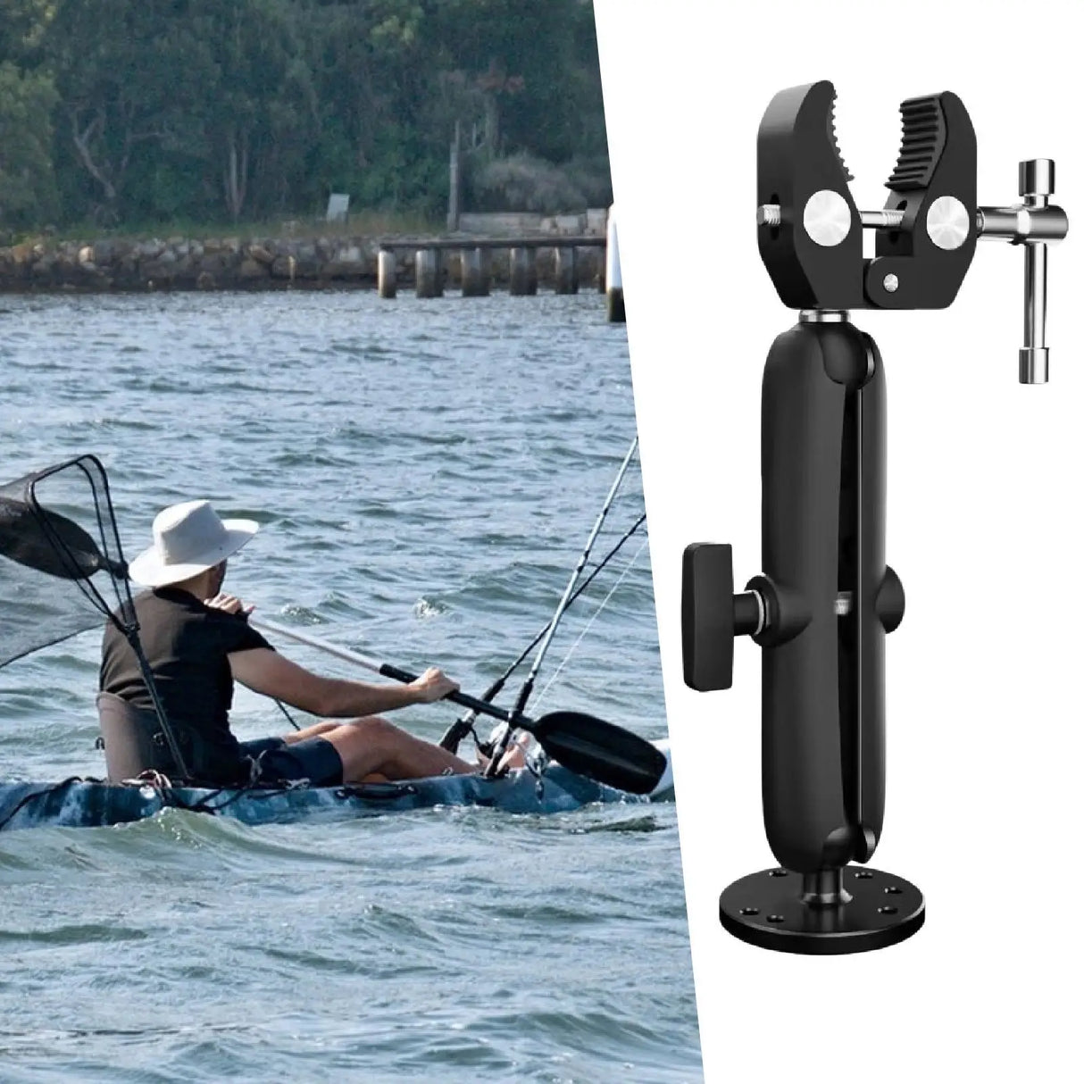 Adjustable Trolling Motor Stabilizer Support – Kayak & Boat Mounting Bracket for Flat Bottom Boats & Consoles