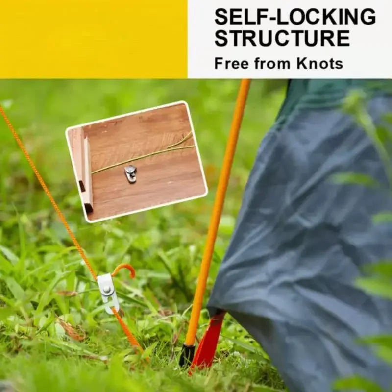 Knot Easy Tighten Rope Kit For Camping Automatic Lock Hook Self-locking Free tent accessories camping accessories