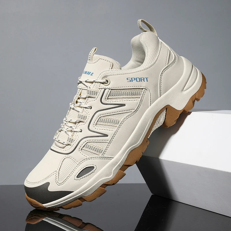 Men’s Durable Hiking Shoes – Outdoor Trekking Non-Slip Wear-Resistant Lace-Up Sneakers for Climbing, Hunting & Casual Use