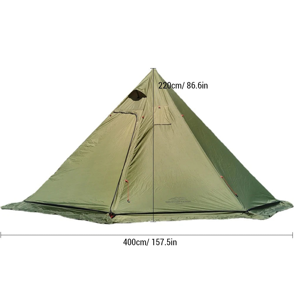 4-6 People Tipi Hot Tent with Stove Jack 400PRO Camping Pyramid Teepee Tent for Camping Backpacking Hiking
