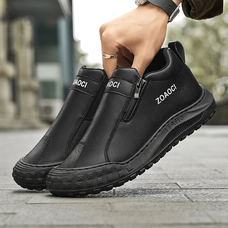 Men’s Summer Casual Work Shoes – Breathable Slip-On Sneakers with Anti-Pressure Sole & Wear-Resistant Design