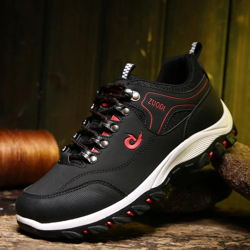 Men’s Waterproof Hiking Shoes – Leather Outdoor Trekking, Wear-Resistant Walking & Tactical Sneakers