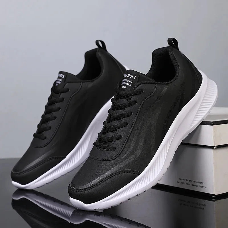 Men’s Waterproof Leather Running Shoes – Anti-Slip Wear-Resistant Walking & Sport Sneakers