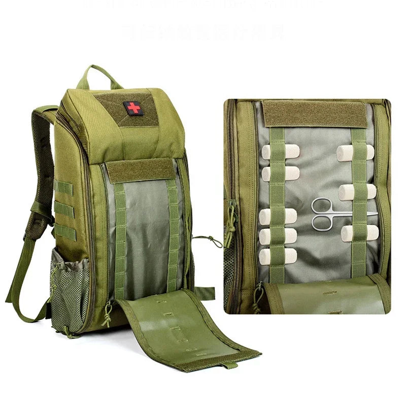 Outdoor Medical Backpack Large Capacity Camping Mountaineering Backpack Emergency Bag Multi-functional Tactical Storage Bag