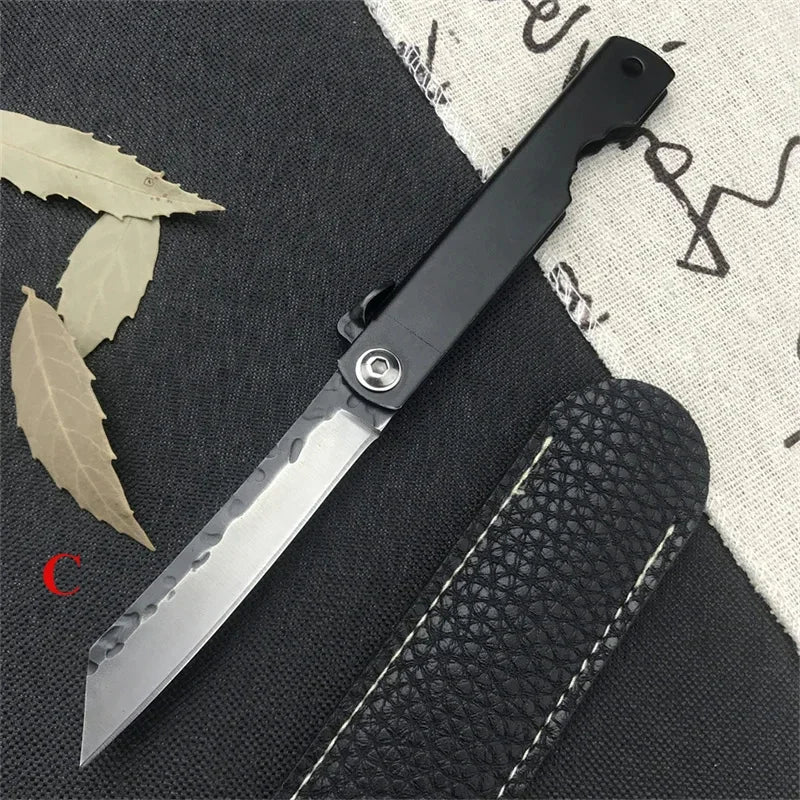 Higonokami Japanese High Quality Mini Pocket Folding Knife VG10 Damascus Steel Copper Handle Outdoor Hunting Fruit Cutting Tool
