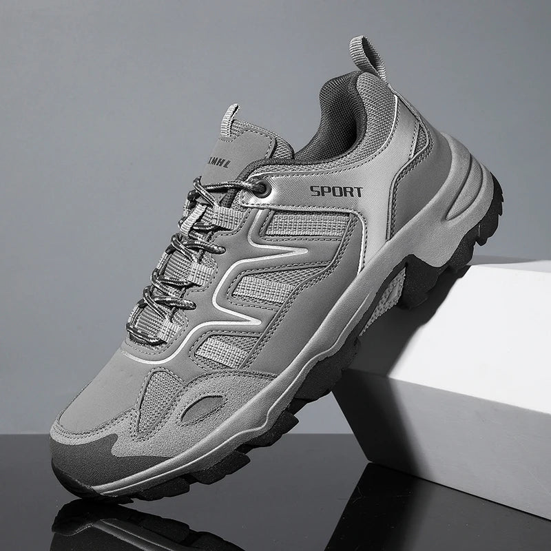 Men’s Durable Hiking Shoes – Outdoor Trekking Non-Slip Wear-Resistant Lace-Up Sneakers for Climbing, Hunting & Casual Use