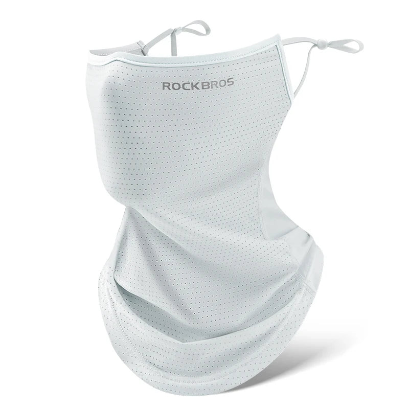 ROCKBROS Summer Ice Silk Cycling Face Mask Breathable Anti-UV Bike Face Neck Cover Bandana MTB Road Sports Hanging Ear Scarf