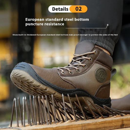 Men’s Safety Work Boots – Anti-Smash, Anti-Slip, Waterproof & Durable Steel Toe Shoes
