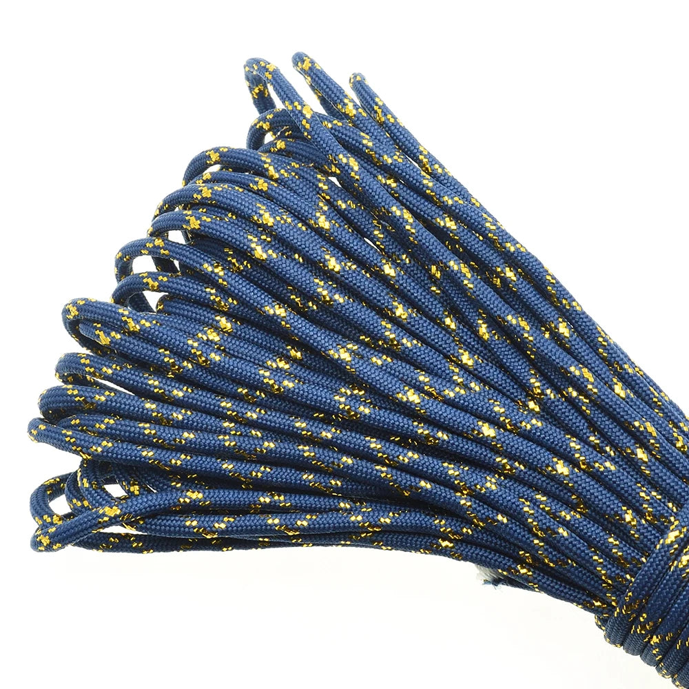 Gold & Silver 550 Paracord – Type III, 100ft, 19 Colors