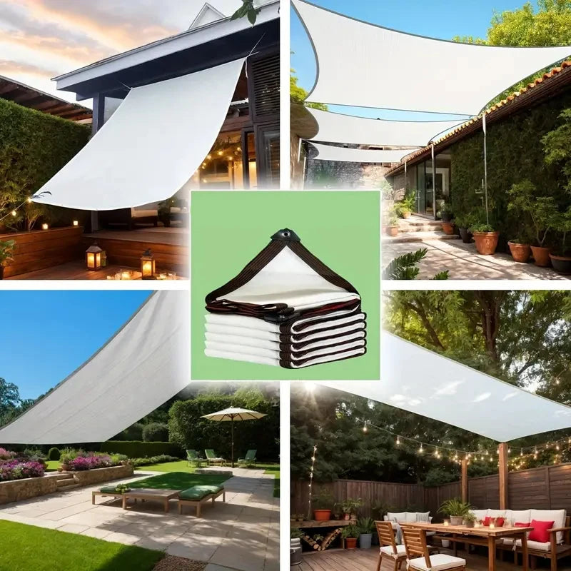 Large Sun Shelter Thicken Sunshade Sail Anti-UV 4mx4 5x5 6x6 8x8 10x10 Outdoor Yard Garden Balcony Camping White Sun Shade Sail