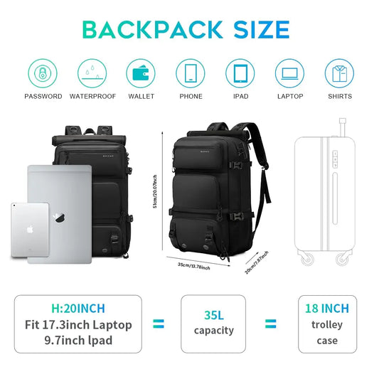 BANGE 30L Anti-Theft Waterproof Hiking Camping Backpack Removable Trekking Bag Rucksack Big Capacity Travel Outdoor Sports Bags