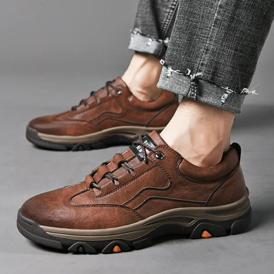 Men’s Casual Outdoor Sneakers – Retro Leather Business & Walking Shoes Non-Slip Comfort