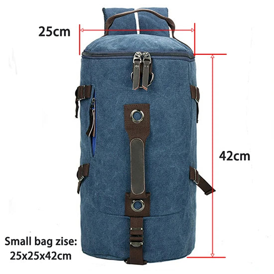 Men’s Canvas Travel Backpack – Large Capacity Mountaineering & Shoulder Bag