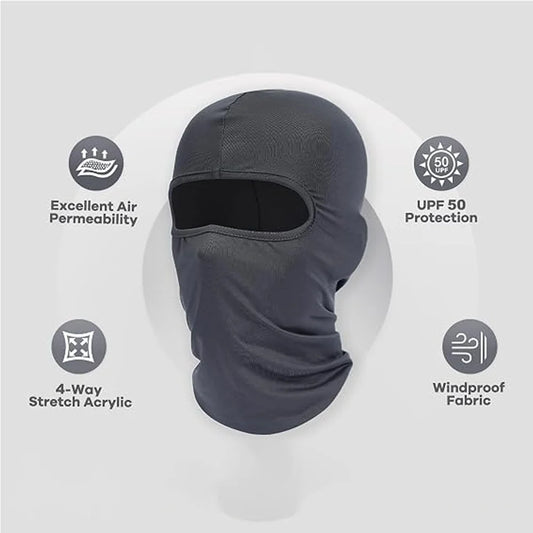Thin Breathable UV Protection Full Face Mask Neck Cover Lightweight Helmet Liner for Cycling Running Motorcycle Outdoor Activity