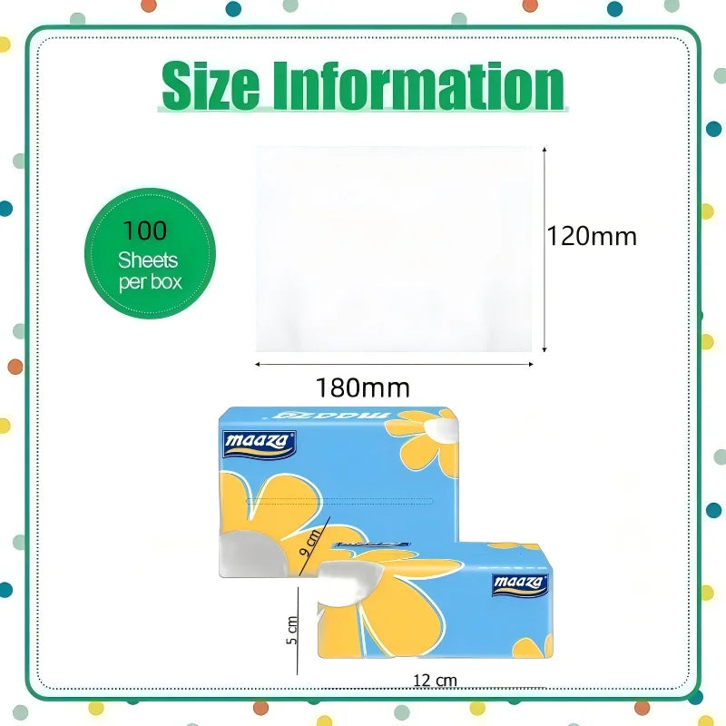 Facial Tissues Packs Pocket Paper Napkins Travel Size Mini Cute Print for Kid School Travel Camping Office Daily Use