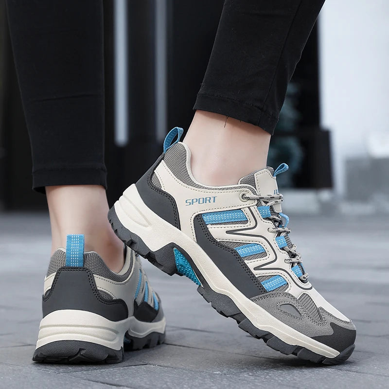 Men’s Durable Hiking Shoes – Outdoor Trekking Non-Slip Wear-Resistant Lace-Up Sneakers for Climbing, Hunting & Casual Use