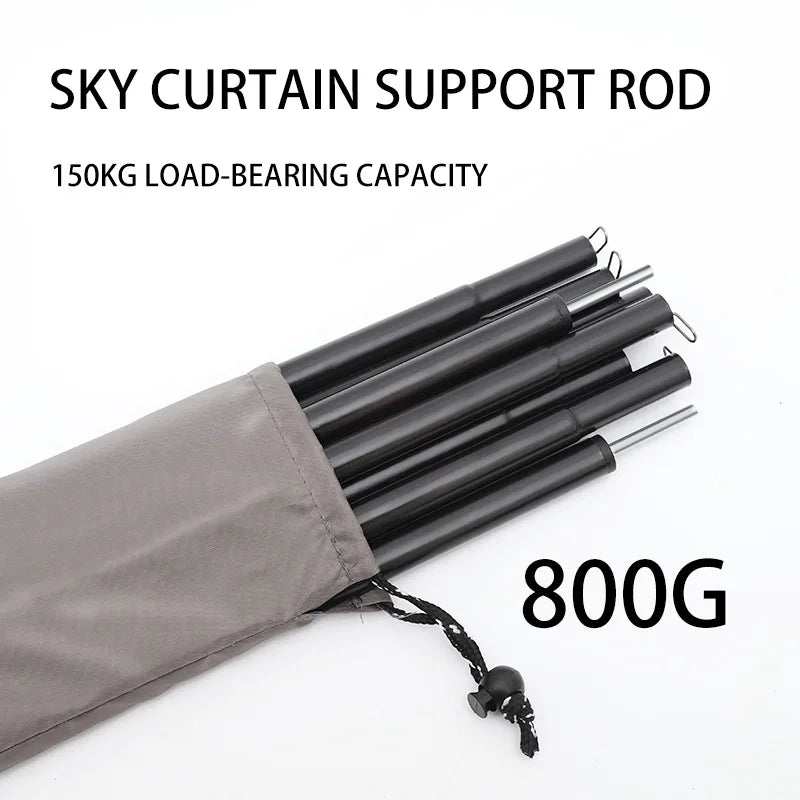 10PCS Telescopic Tent Poles Set Universal Adjustable Camping Awning Poles Sun Sail Shelter Rods Tarp Tent Accessories