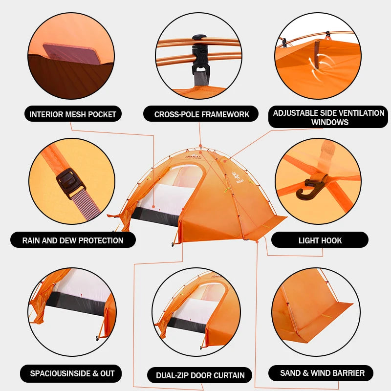 KAILAS GOBI II Professional Hiking Tent Ultralight 2 People Double Layer Waterproof Survival Outdoor Camping Tents KT2303107