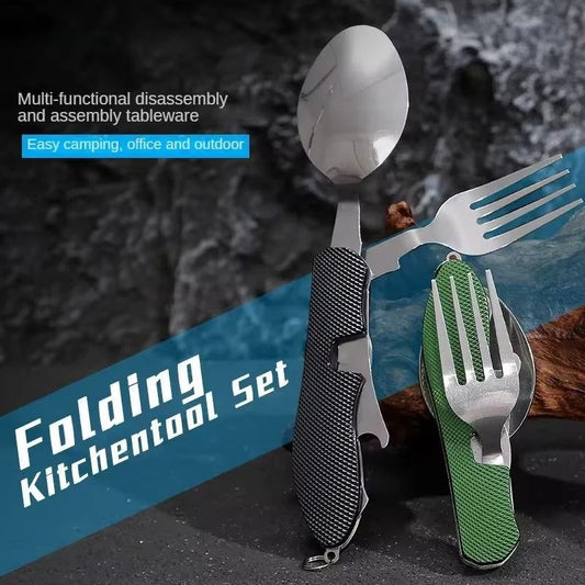 Multifunctional Camping Knife,Spork,Remove Folding Knife,Fork and spoon,Convenient Outdoor Tableware,Suitable for Camping
