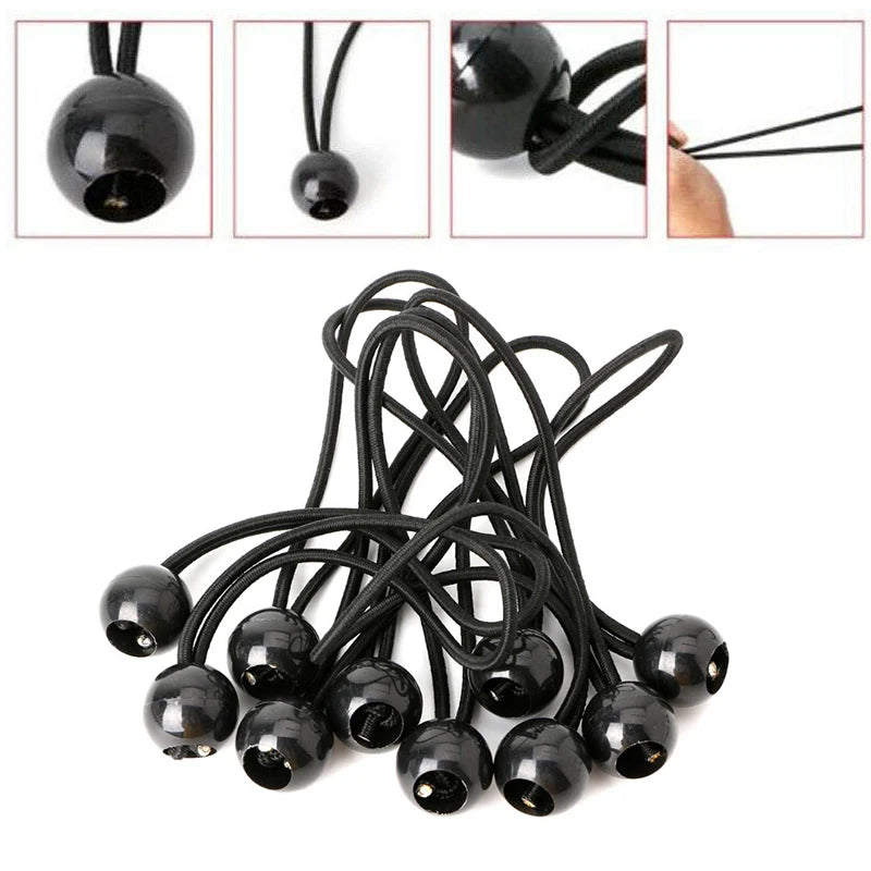 20/50pcs Set Outdoor Supplies Elastic Rope Ball Hiking Tent Accessories Bands Bungee Cords Tarp Tie Down Strap Camping Belts