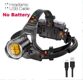 Zoomable LED Headlamp USB Rechargeable Super Bright Waterproof Head Torch High Power Outdoor Head Light for Camping Hiking Worki