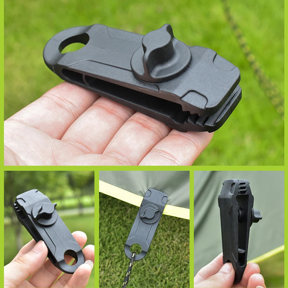 10/1PCS Tent Clip Tarpaulin Clamp Outdoor Camping Tarpaulin Holder Clip Wind Rope Clamps Awning Beach Hiking Camping Accessories