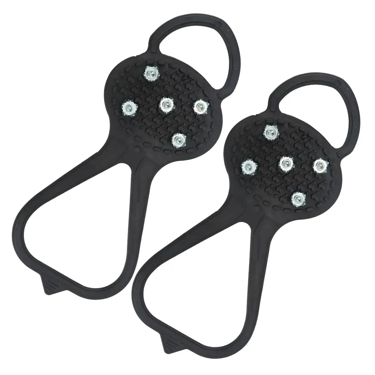 5-Stud Ice Cleats, 1 Pair – Universal Anti-Skid Crampons (Black)