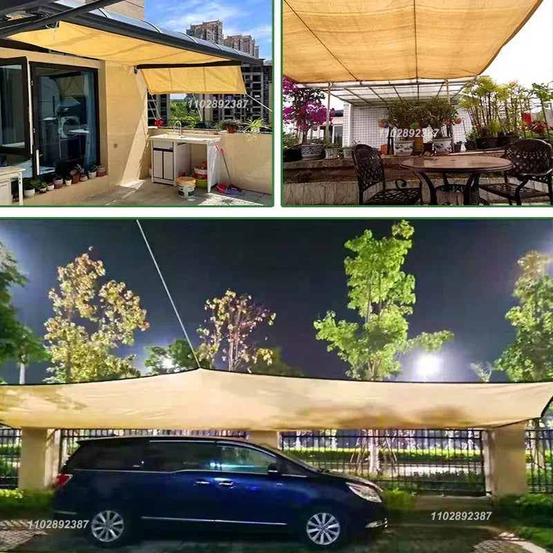 Shading Beige Sunshade Net Garden Plant Shed Shading Sail UV Protection Outdoor Pergola Sun Cover Swimming Pool Awning