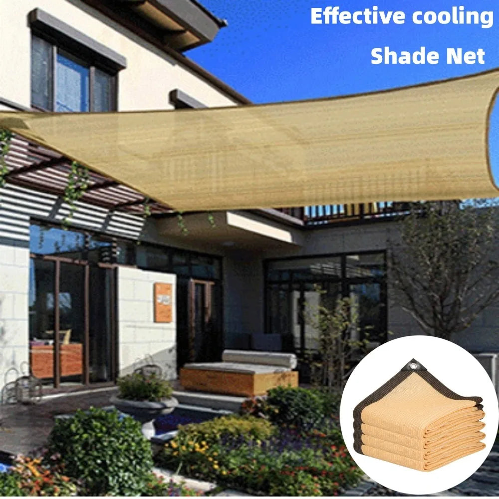 New Outdoor Garden Sunshade Net for Camping Pergola Carport Balcony Sunscreen Breathable Cooling Rectangle Pool Sunshade Sail