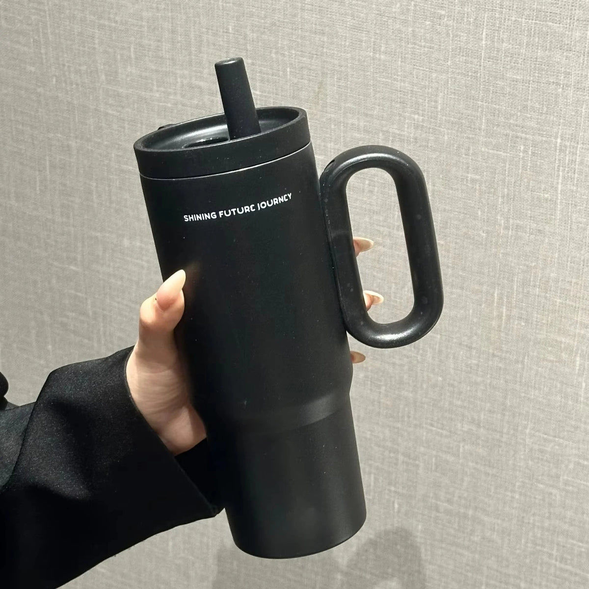 720ML Stainless Steel Thermos Cup with Straw & Handle Ice Coffee Drink Vacuum Insulated Cup Car Travel Outdoor Water Bottle