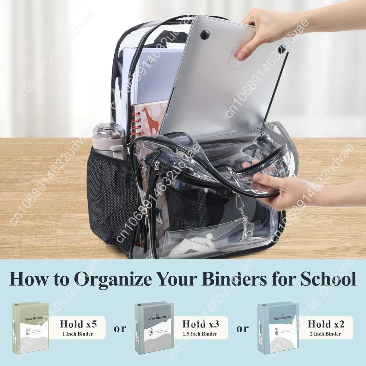 PACKISM Clear Backpack for School - 17 inch Large Heavy Duty Clear Bookbag, See Through PVC Backpacks (for age 12 above)