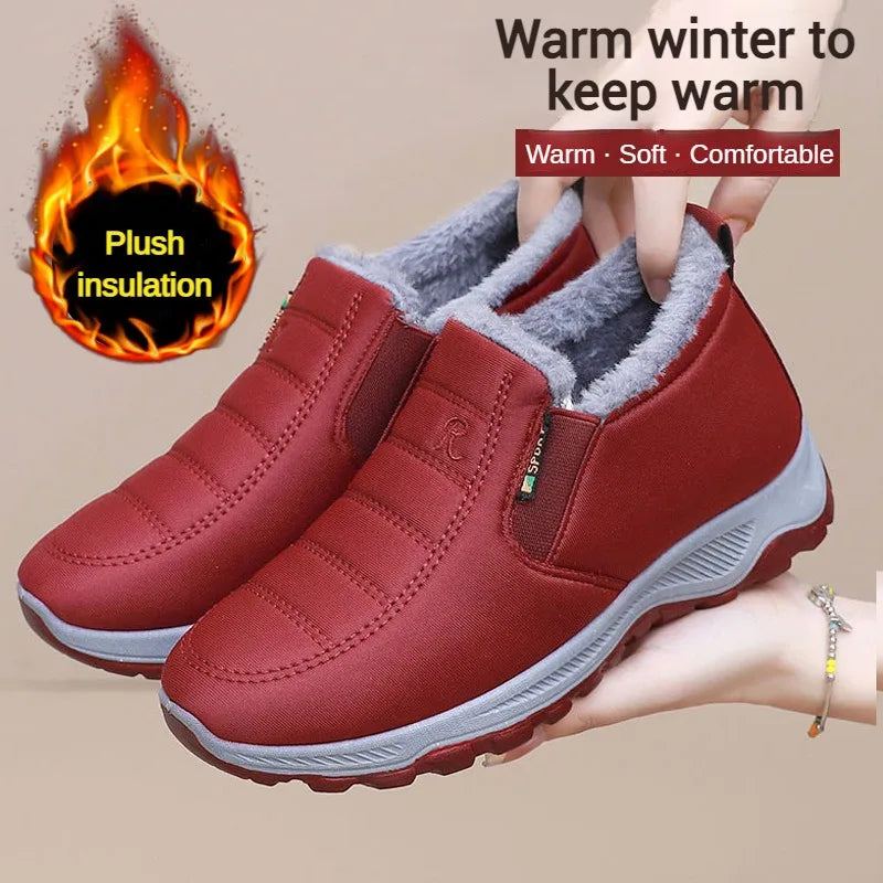 Men’s Winter Warm Cotton Shoes – Non-Slip Casual Snow Boots with Chunky Sole