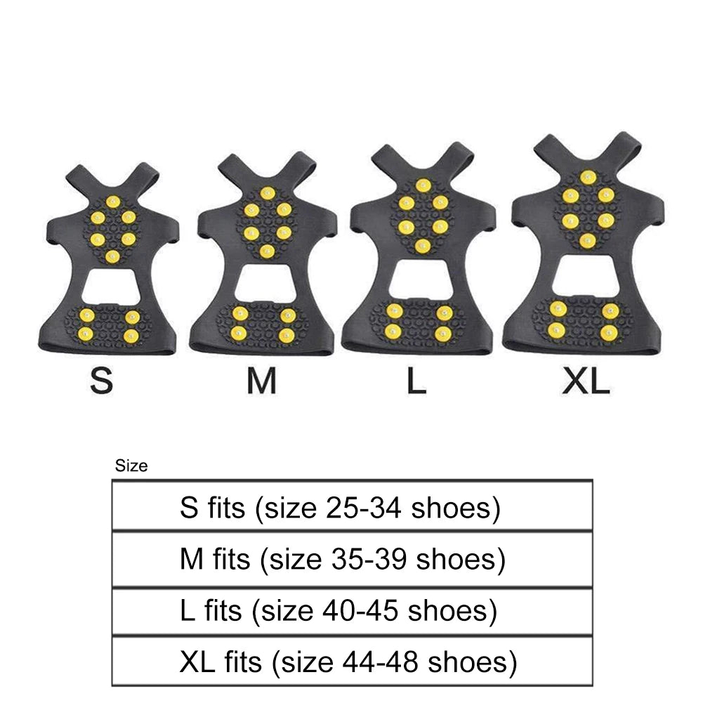 5/10 Teeth Anti-Slip Climbing Crampons | Outdoor Ice & Snow Cleats for Hiking, Walking & Mountaineering Shoes