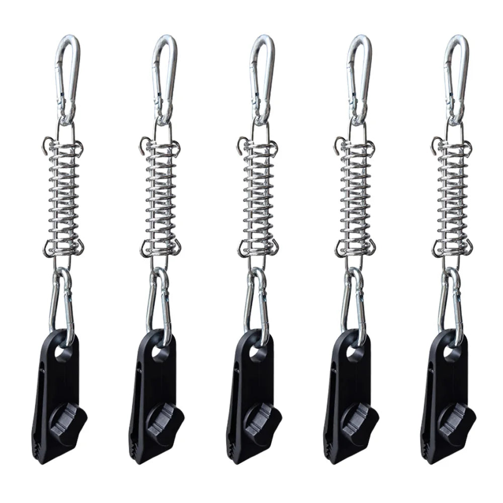 20PCS Tent Accessories Spring Buckle Windproof Rope Tensioner Awning Fixed Hook Buckle, Portable Camping Tent Fixed Buckle,