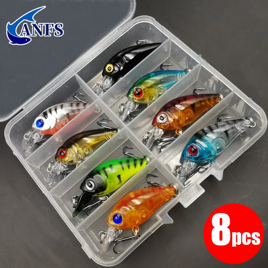 ANFS Crankbait and Minnow Lure Set (8 Pack)