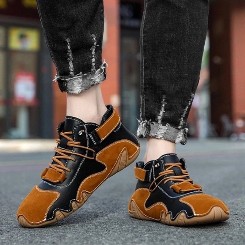 Men’s Walking Shoes – Soft Comfortable Leather Sneakers for Travel, Street Fashion & Daily Wear