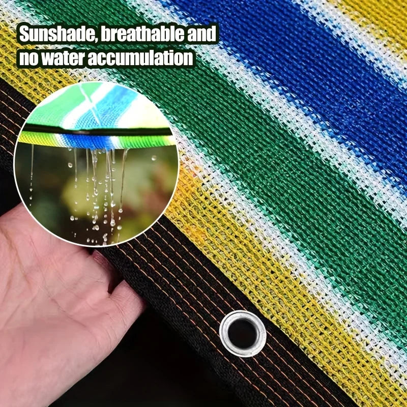 1pc Sun Shade Net - 1pc High-Density Breathable Mesh for Patio/Garden/Carport, Cooling Canopy Stripes All Weather Durability 