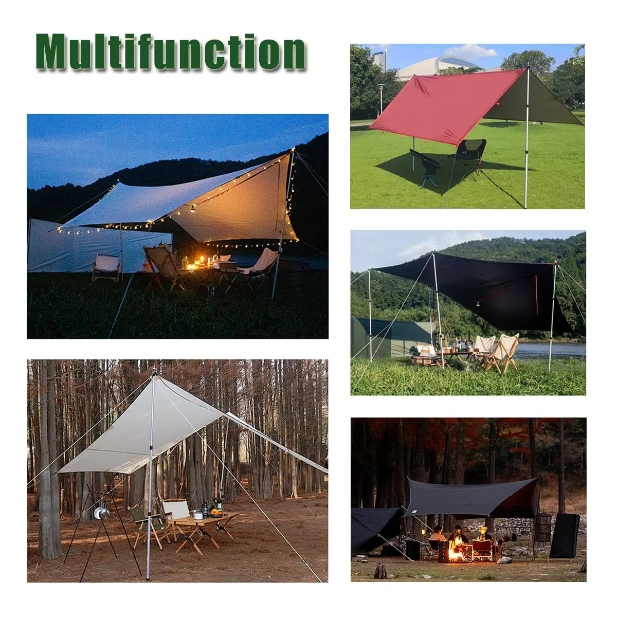 Adjustable Camping Tent Support Poles Beach Shelter Tarp Awning Rods Portable Lightweight Aluminum Alloy Accessories For Canopy