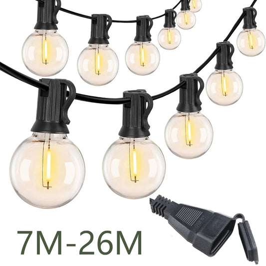 G40 LED Festoon String Lights – 110V/220V Outdoor