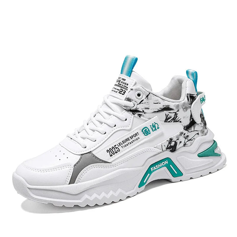2025 Men’s Fashion Sneakers – Breathable Mesh Platform Running Shoes | Lightweight Casual Vulcanized Shoes
