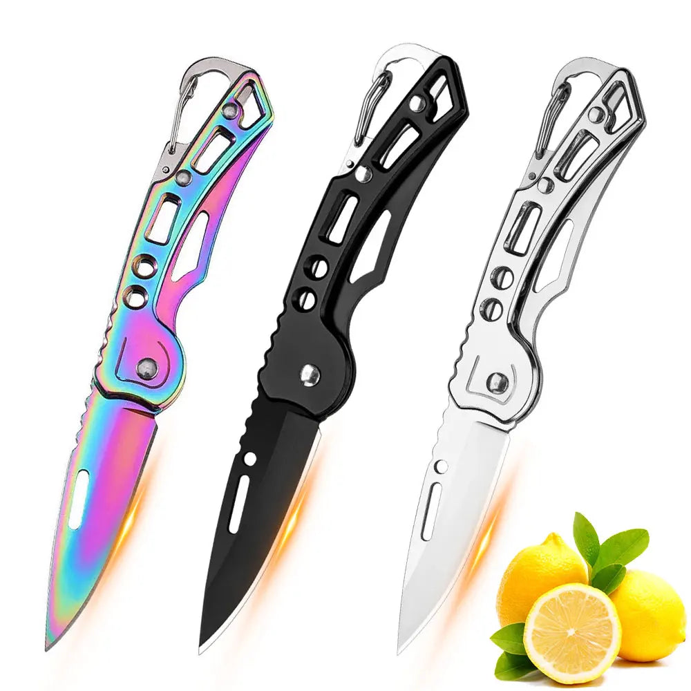 Stainless steel folding knife, survival knife, hunting knife, fruit knife, portable pocket knife for camping and outdoor fishing