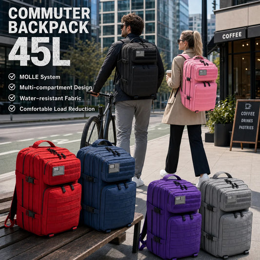 45L Tactical Travel Backpack – MOLLE Multi-Pocket Rucksack