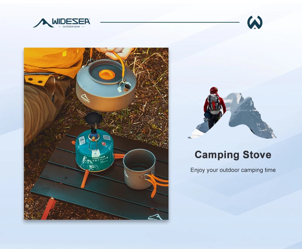Widesea Portable Camping Gas Stove 3300W Ultralight 92g Aluminum Alloy Backpacking Stove with Carry Bag for Outdoor Cooking Hiki