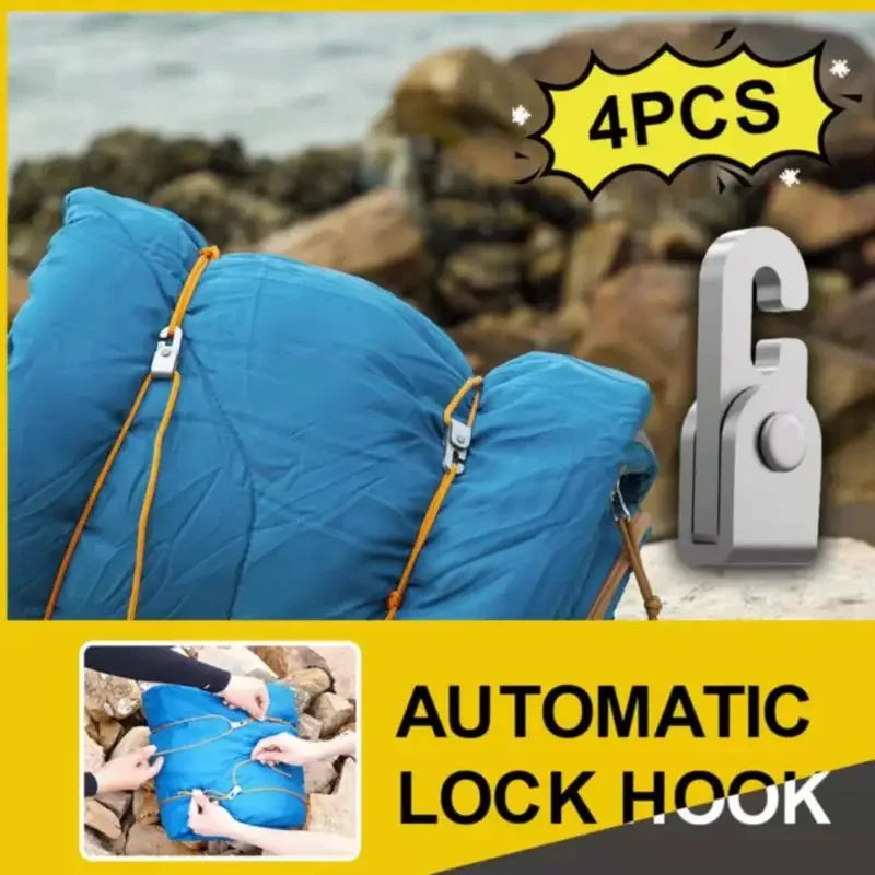 Knot Easy Tighten Rope Kit For Camping Automatic Lock Hook Self-locking Free tent accessories camping accessories