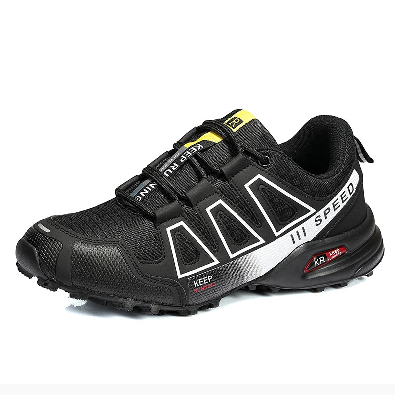 Men’s All-Terrain Hiking Shoes – Breathable Mesh Outdoor Sports Sneakers (Non-Slip, Wear-Resistant, Cycling & Trekking)