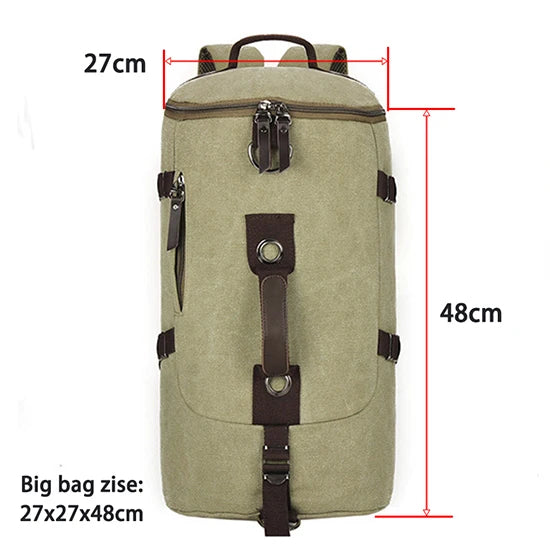 Men’s Canvas Travel Backpack – Large Capacity Mountaineering & Shoulder Bag