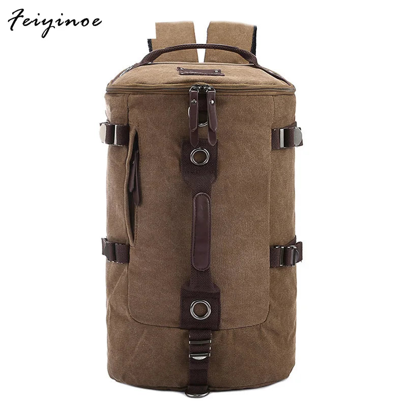 Men’s Canvas Travel Backpack – Large Capacity Mountaineering & Shoulder Bag